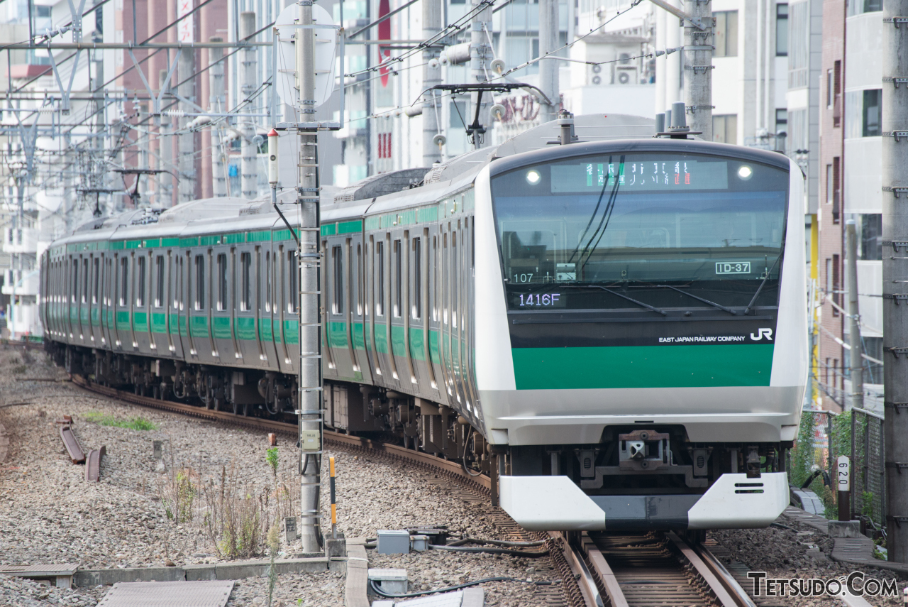 埼京線の恵比寿駅付近を走る列車。実はこの線路は「山手『貨物線』」です