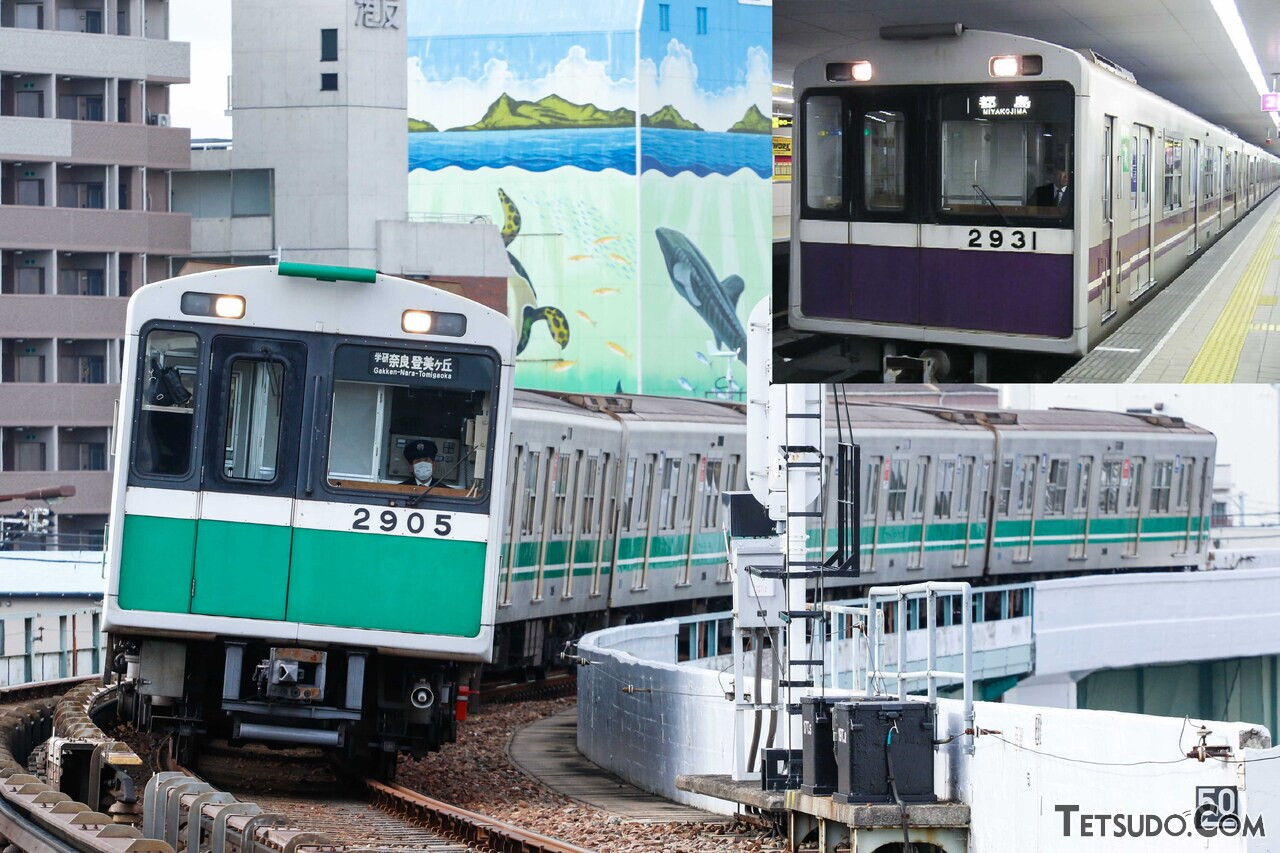 2023年度中の完全引退がハッキリした大阪メトロ中央線の20系。右上の写真は谷町線時代のひとコマです