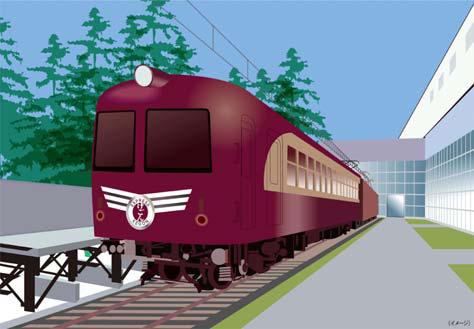 特急電車モハ5701号「ネコひげ」展示イメージ