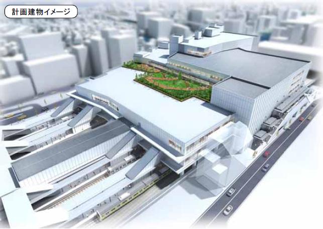 新しい千葉駅の計画建物イメージ