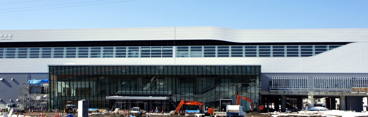 建設中の新幹線飯山駅