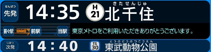 新型行先案内表示器（通常時イメージ）