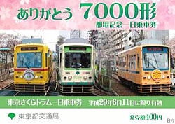 7000形1日乗車券(デザイン)
