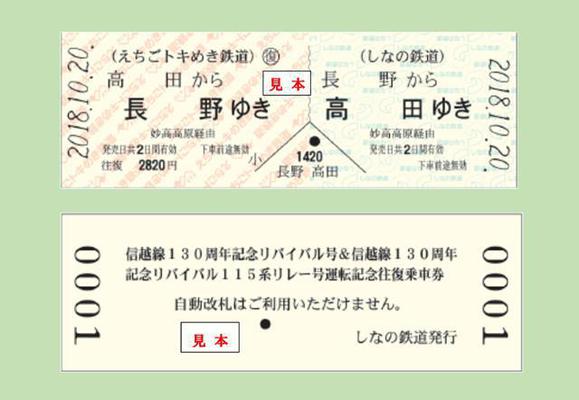 記念往復乗車券（イメージ）