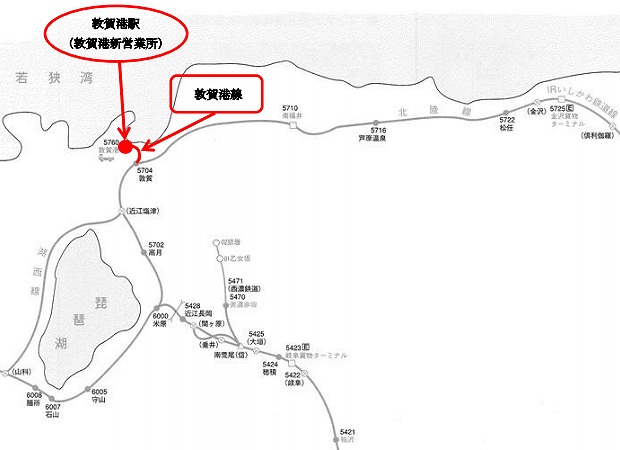 敦賀港線路線図