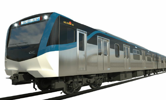 マニラ首都圏地下鉄向け車両の完成予想図
