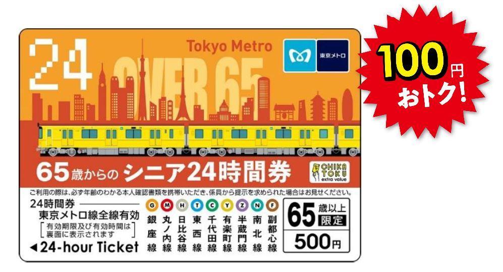65歳からの東京メトロ24時間券（イメージ）