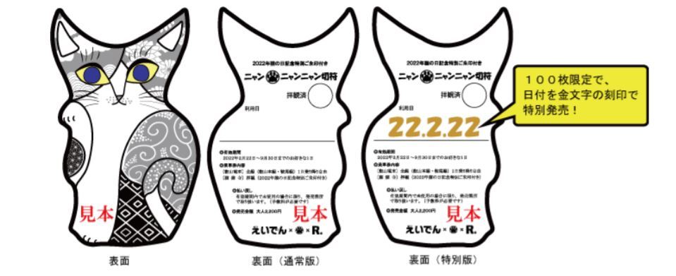 公式サイト ニャンニャンニャン切符 使用済 切符 猫の日限定 叡山鉄道 