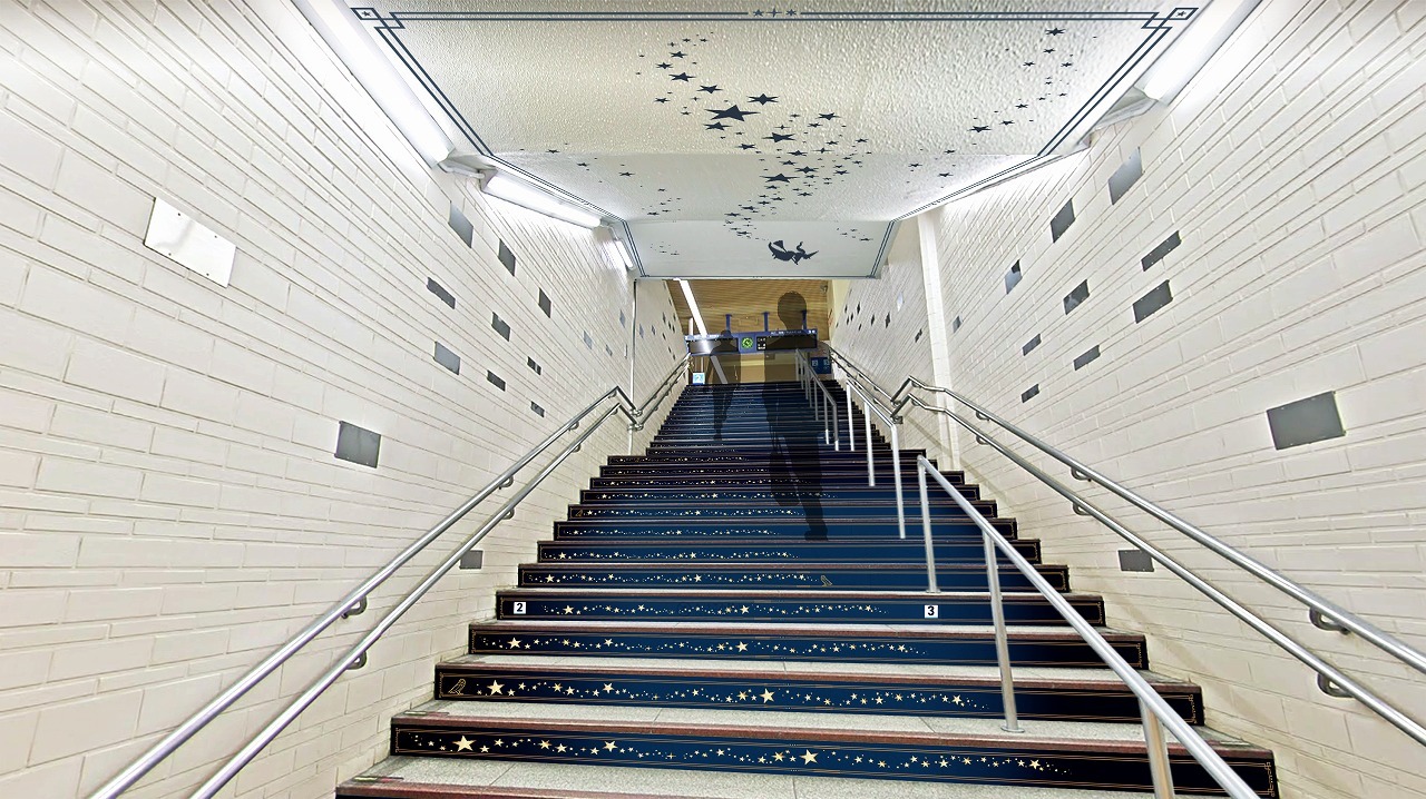 池袋駅地下～2番ホーム間の階段（イメージ）