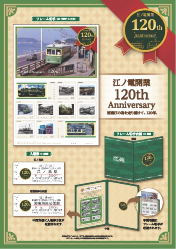 レア物　江ノ島鎌倉観光電鉄　江ノ電　硬券　と　100年パンフレット