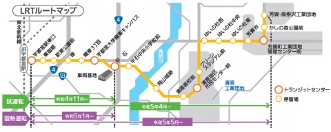 芳賀・宇都宮LRT路線図