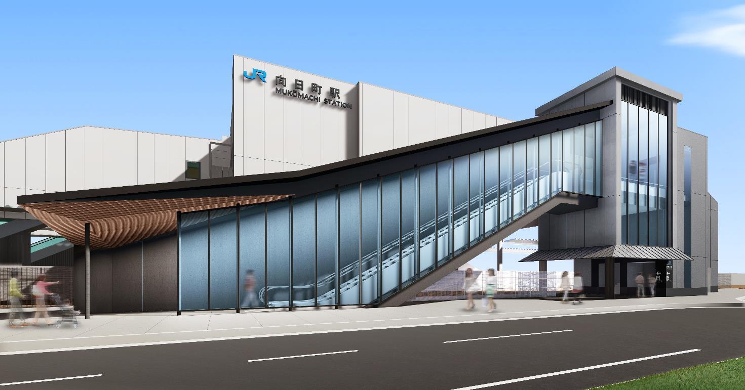 向日町駅新駅舎、自由通路のイメージ