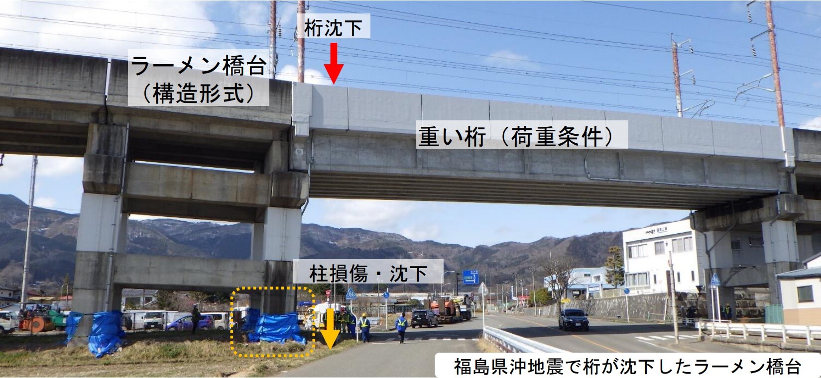 福島県沖地震によるラーメン橋台の損傷