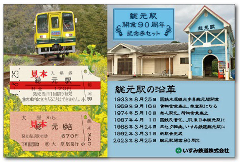 総元駅開業90周年記念券セット（イメージ）