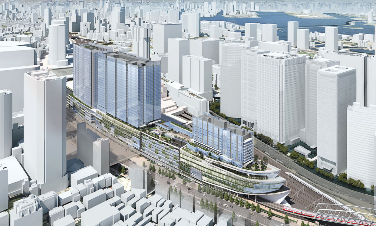 京急・JR東、品川駅街区地区の開発計画を発表 京急線品川駅上部に高層