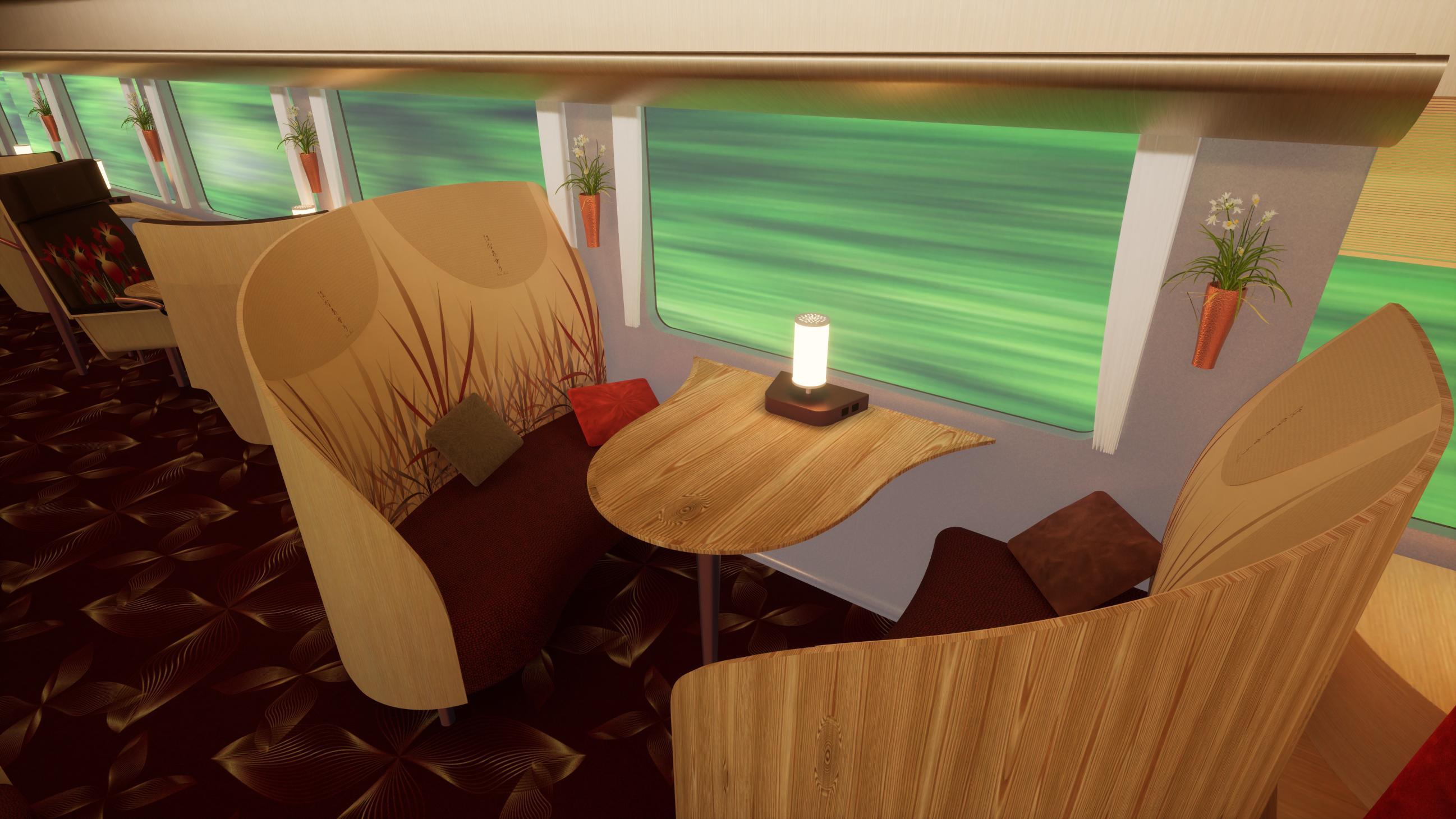 グリーン車（イメージ）designed by Yasuyuki KAWANISHI + ICH IBANSEN/nextstations