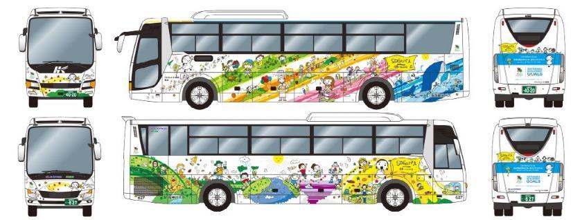 阪急観光バス・阪神バス「SDGsバス 未来のゆめ・まち号」（イメージ）