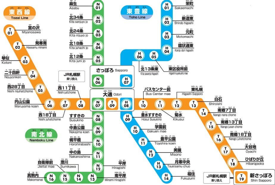 実証実験の対象となる札幌市営地下鉄全46駅