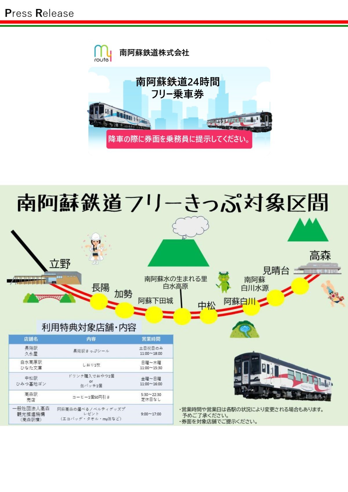 南阿蘇鉄道24時間フリー乗車券