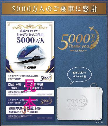 5000万人記念ライナー引換券、パスケース