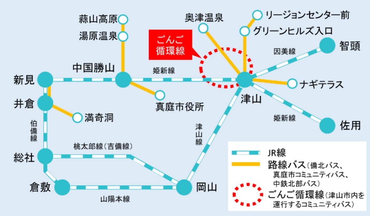 JR線・路線バス自由周遊区間