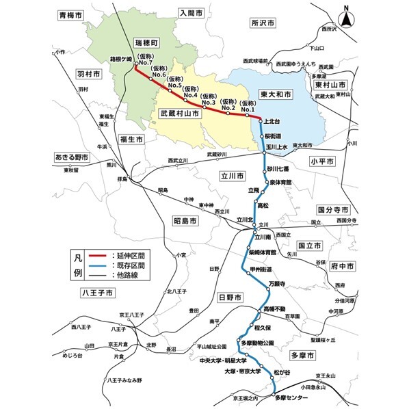 延伸区間の位置図