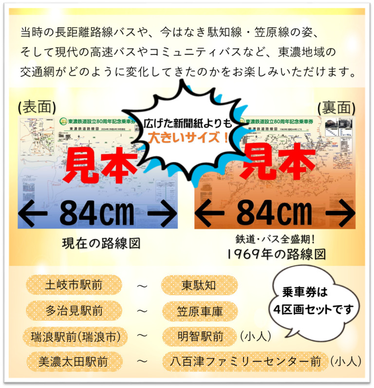 東濃鉄道 設立80周年記念乗車券第2弾 発売（2024年9月18日～） - 鉄道コム