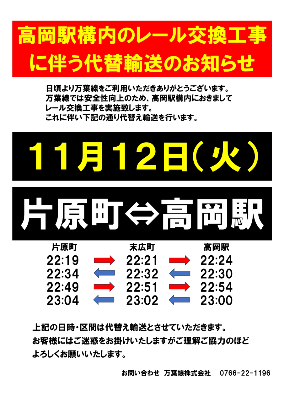 高岡駅構内レール交換工事