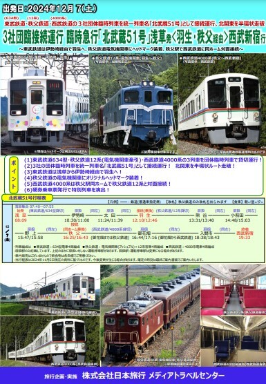 臨時急行「北武蔵51号」浅草発西武新宿行