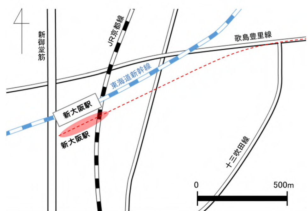 新大阪駅の平面図