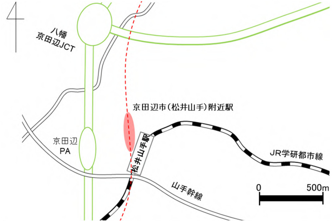 京田辺市駅の平面図