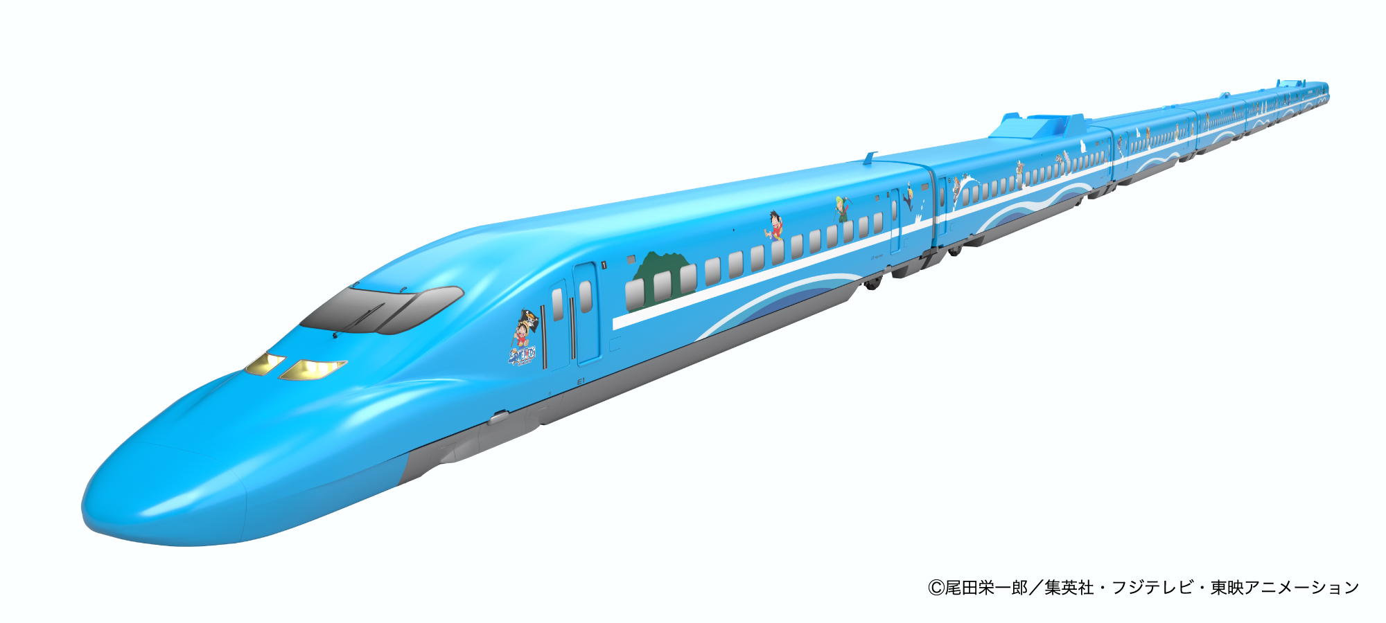 「ワンピース新幹線」の第1編成「せとうちブルー号」（画像：JR西日本）