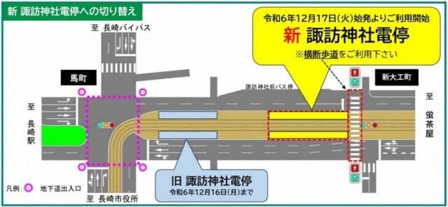 諏訪神社停留場位置図