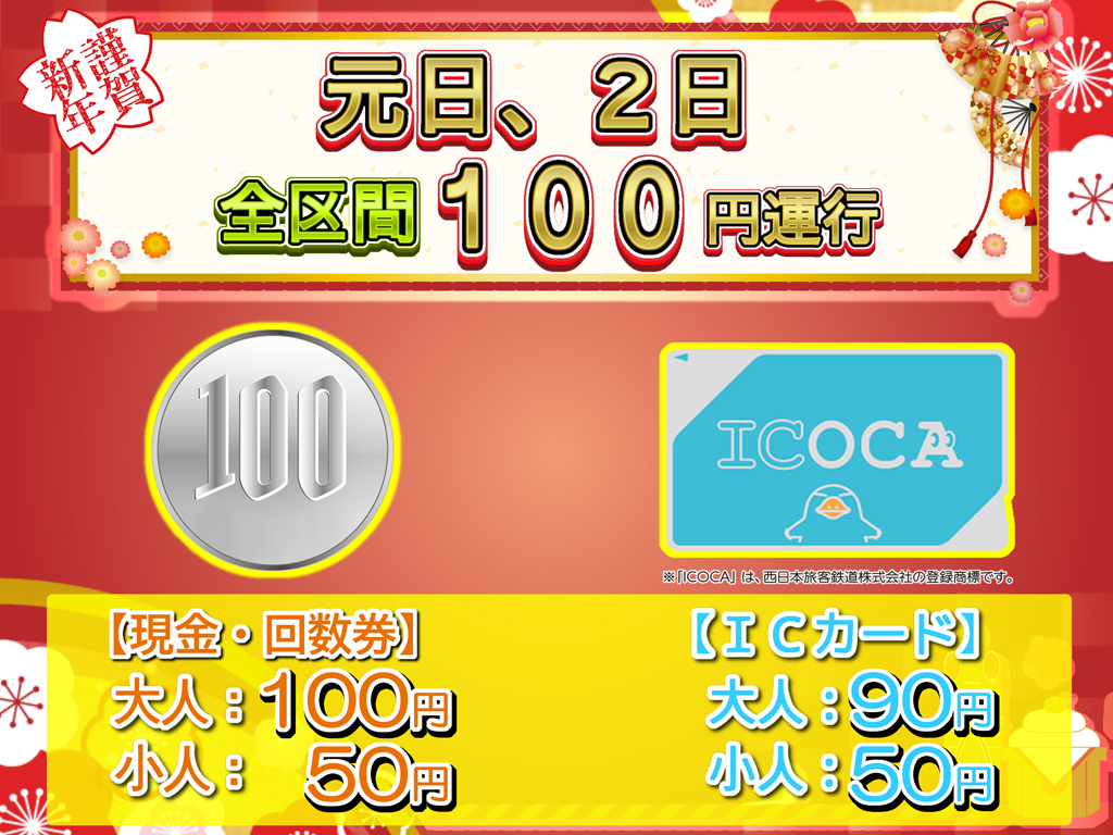 万葉線100円運行