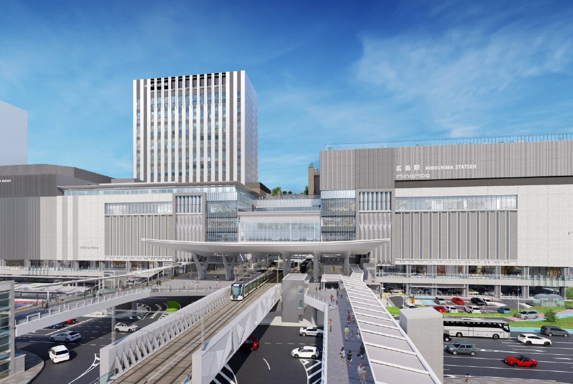 「駅前大橋ルート」開業で、路面電車が駅ビル2階に直接乗り入れる形に(イメージ)