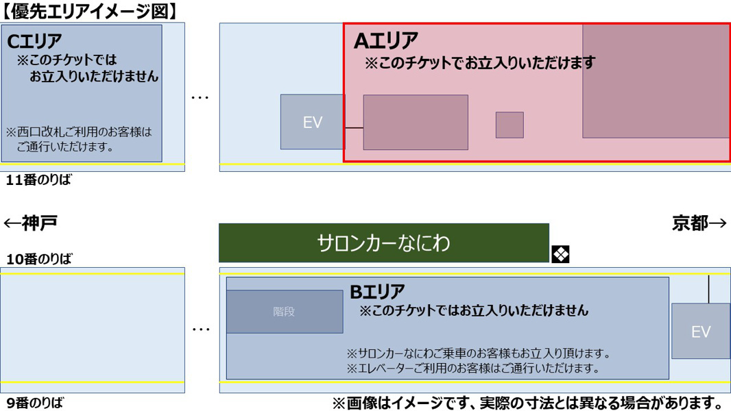 大阪駅 サロンカー晴れの国おかやま号 優先観覧エリア 設置（2025年6月