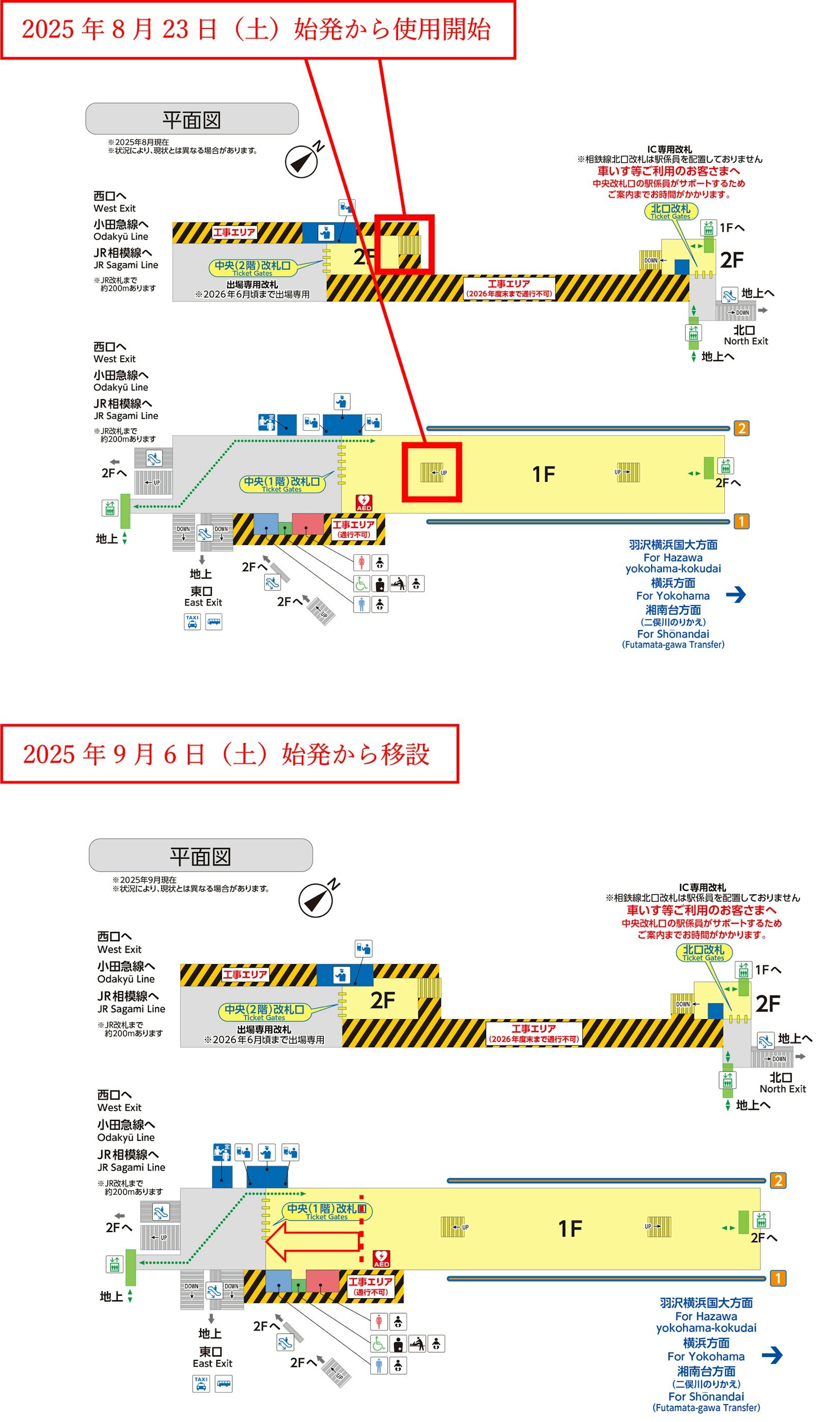 改札口供用・移設イメージ