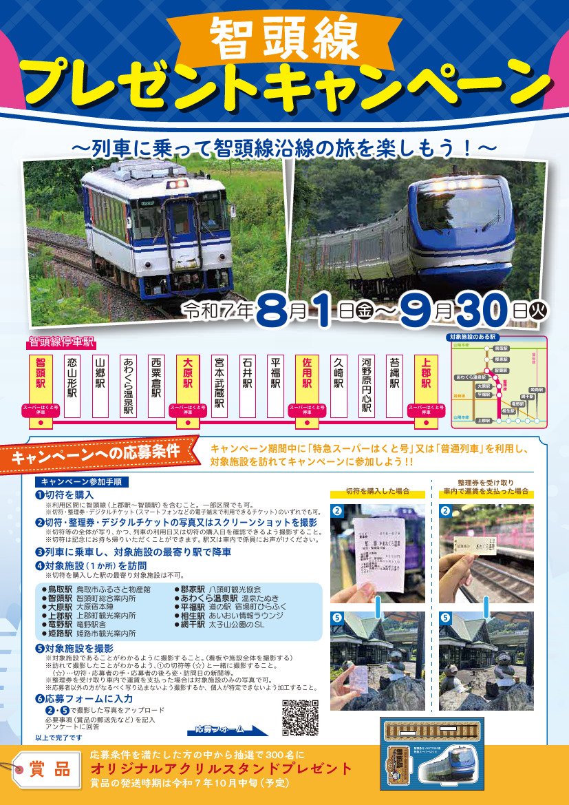 【鉄道部品】智頭急行 スタフ 智頭急行 鉄道利用促進 アクリルスタンドプレゼントキャンペーン