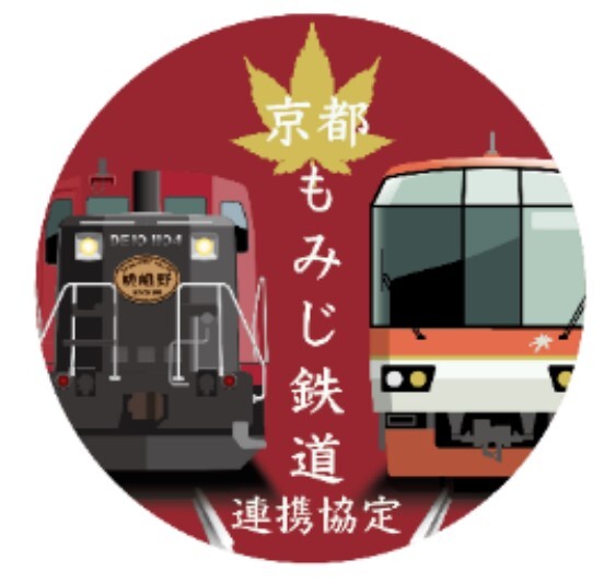 嵯峨野観光鉄道・叡山電鉄 京都もみじ鉄道連携ヘッドマーク 掲出（2025