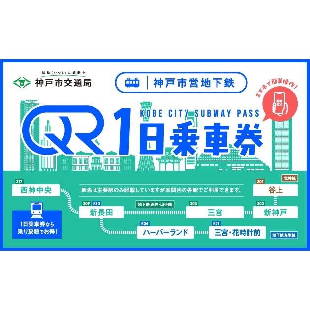 神戸市 有料道路通行券 MN 000130 神戸市営地下鉄 QR1日乗車券 発売（2026年4月1日～） - 鉄道コム
