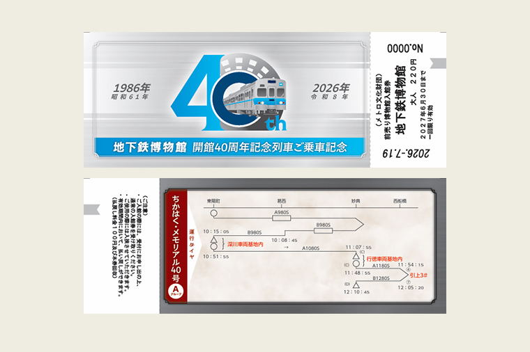 東京メトロ 地下鉄博物館40周年記念 ちかはくメモリアル40号（ツアー