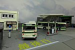TOMYTEC 建コレ バス営業所を使用の簡易ジオラマ