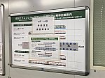 武蔵小杉駅のホームに掲示された、ダイヤ改正後の特急乗車位置案内(2020/3/5)
