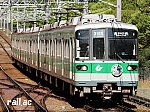 北神急行線市営化記念ヘッドマークを掲出する神戸市交通局3000系標準色西神中央側先頭車