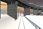 仮想日本海縦幹線雪景色完成夕暮れ 1