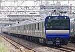 E235系1000番台　試運転　横須賀線　15連　平塚　大磯　東海道線　撮影地　EF66-27　EF66-0　27号機　5097レ　貨物列車
