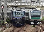 JR五反田駅付近ですれちがう相鉄12000系とJR埼京線E233系(2020/9/19)