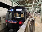終点の浦和美園駅1番線に到着した相鉄21102F(開業記念号HM付き)