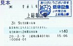 上総亀山駅401発行普通入場券H20.3.9