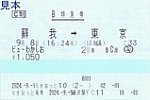 藤沢駅FC11発行ビューわかしおB特急券